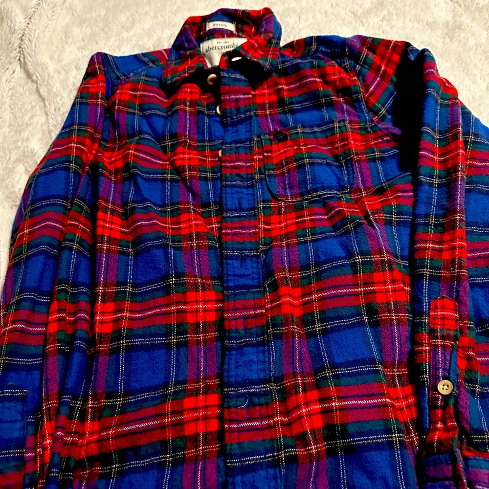 Abercrombie Boys Heavyweight Plaid Button Down Flannel Shirt